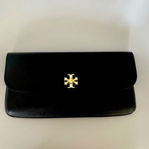 Tory Burch black clutch with gold hardware